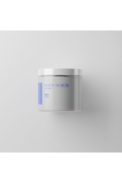 SHIFT Natural body scrub with lavender scent for a special gift. A rich formula that gives the skin wonderful softness and freshness.