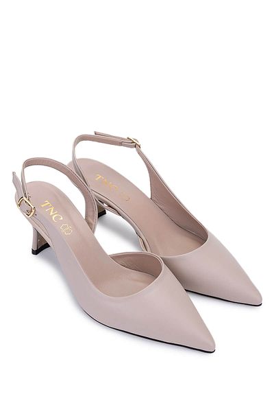 Tamer Tanca Women's Genuine Leather Mink Heeled Shoes