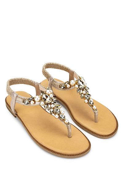 Tamer Tanca Women's Faux Leather Yellow Flip Flops Sandals