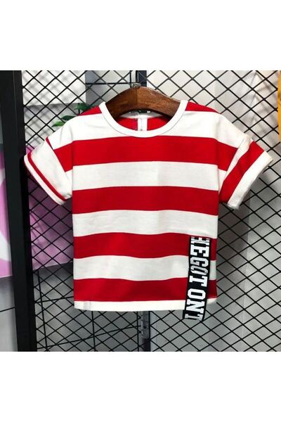 Minigimin Cicileri Tricou pentru băiat cu dungi brodate la modă Little Boy's ...