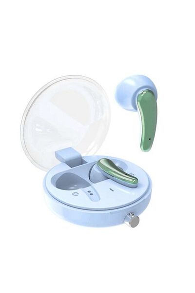 Optim Solution Căști wireless, Bluetooth Optim Premium Sound, TWS cu reducere a zgomotului, design inteligent, albastre