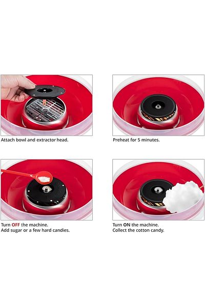 DLC Home Cotton Candy Maker - Red, Compact & Easy to Use