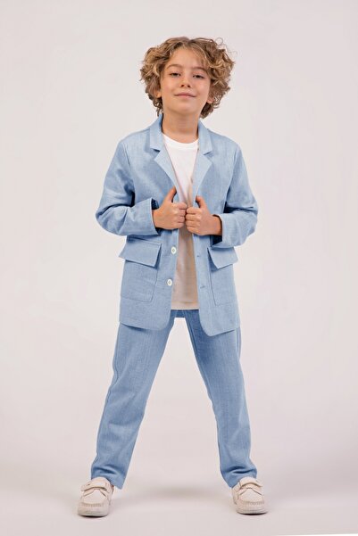 DMB BOYS & GIRLS Boy's Linen Blended 3-Piece Suit