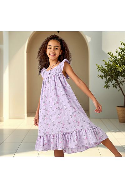 Juniors Floral Print Sleeveless Night Dress