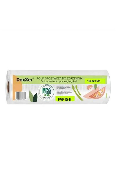 DexXer Embossed Vacuum Bags, For Food Vacuum Sealer, 1 Roll, 15cm X 6m, Reusable, Durable, Sous Vide