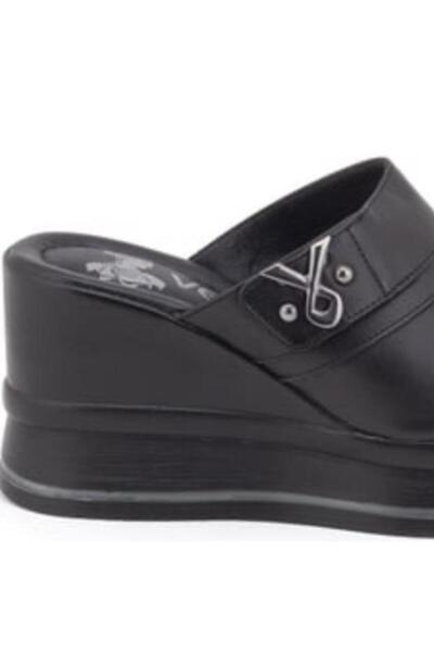 Venüs 2510904Y Women's Genuine Leather Wedge Sole Slippers