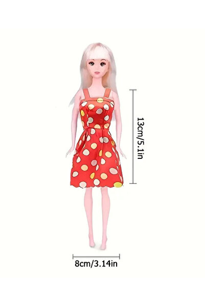 CT-TOYS 20 Parça Oyuncak Bebek Kıyafet Seti 4 Kıyafet, 4 Çift Ayakkabı, 8 Parça Aksesuar