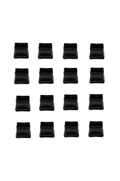 VABNEER Set of 16 Vabneer chair leg protectors, square, black, silicone/felt, 30-35 mm