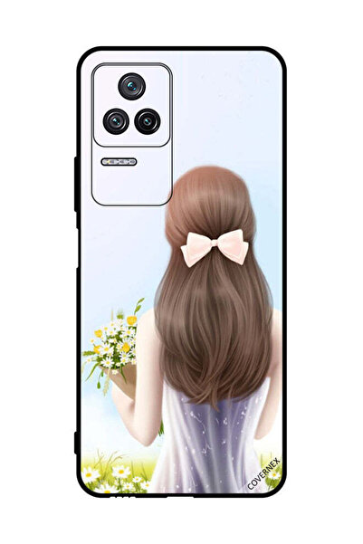 Covernex غطاء حماية لهاتف شاومي ريدمي كيه 50 - فتاة جميلة تحمل الزهور