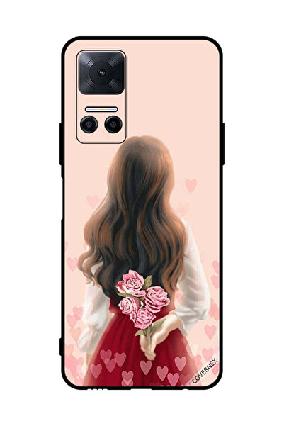 Covernex غطاء حماية لهاتف Honor Play6T بنقشة فتاة تخفي الزهور