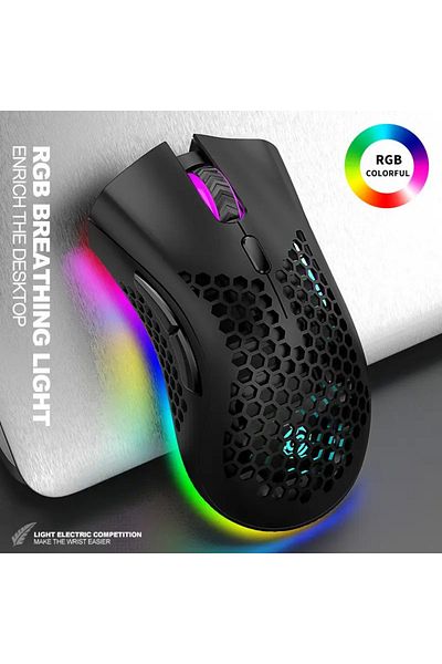 NewEvo Gaming Mouse, Wireless, RGB Lighting, USB, Wireless 2.4 G, FastCharge, Ergonomic Design