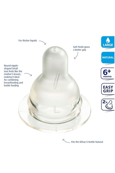 Difrax Set tetine anticolici Large, 2 bucati, Difrax, +6 luni