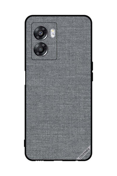 Covernex غطاء حماية لهاتف Oppo A57 بنمط قماش رمادي