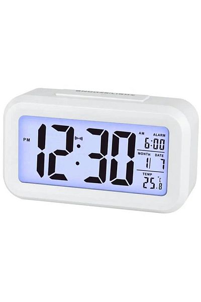 Aptel Digital alarm clock, battery powered, plastic, white, 13x7.5x4.5 cm