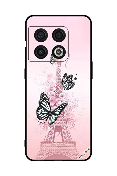 Covernex غطاء حماية لهاتف OnePlus 10 Pro برسومات فراشات سوداء على برج Effiel