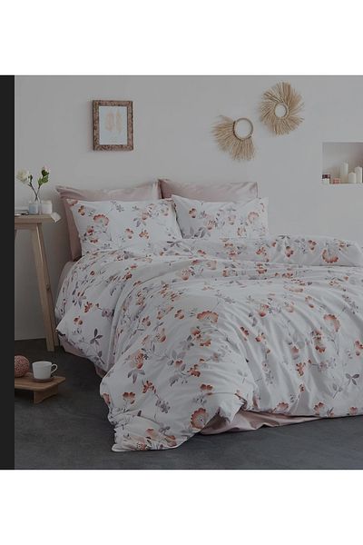 KÜBRAHOME'S Good Night Istanbul Poplin 4 Seasons Quilted Set Lily Pink