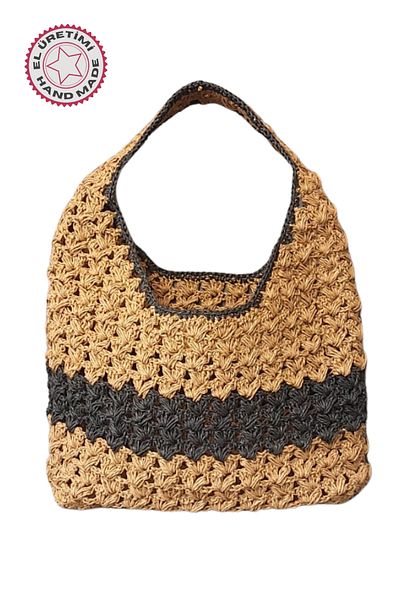 Uretti - Necla 4345 8355 Hand Knitted Paper Rope Shoulder Bag