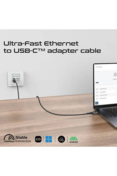 Promate افضل كيبل إيثرنت USB-C إلى RJ45 بسرعة 1000 ميجابت وبطول 5 أمتار مصنوع من سبائك الألومنيوم