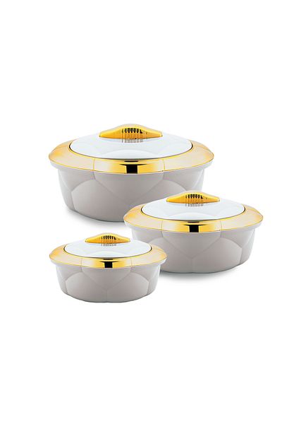 Axis Allure 3pcs Casserole Set Stainless Steel Inner Casing - 1.2L,2.2L,3.2L