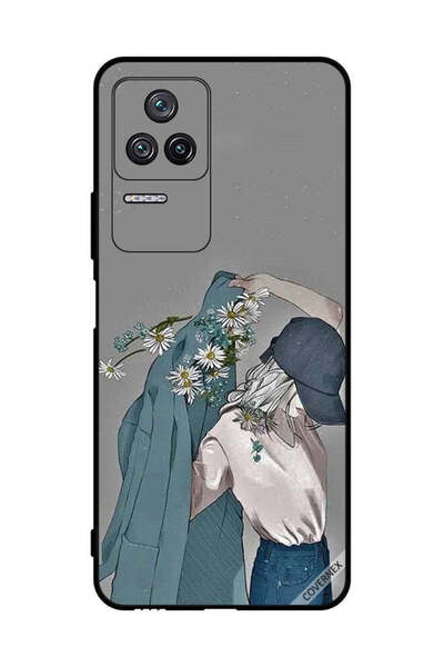 Covernex غطاء حماية لهاتف شاومي ريدمي كي 50 برو، قبعة فتاة ترتدي معطفًا مزهرًا