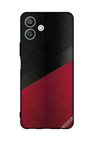 Covernex غطاء حماية لهاتف Honor Play6T Pro بنمط جلدي أسود وأحمر
