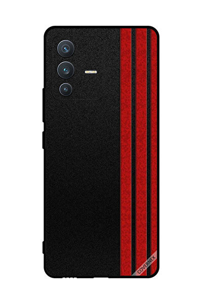 Covernex غطاء حماية لهاتف فيفو V23 5G بثلاثة خطوط عمودية حمراء
