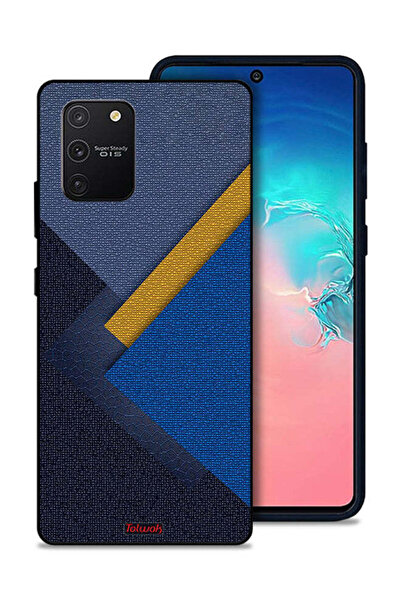 Tolwak غطاء حماية لهاتف سامسونج جالكسي S10 لايت بنقشة مثلثات جلدية