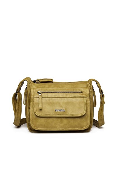 BARCELONA 21K Γυναικεία τσάντα Washed Leather Messenger Strap 21-K Barcelona ...