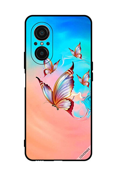 Covernex غطاء حماية لهاتف هواوي نوفا 9 إس إي 5 جي - فراشات تحلق فوق لون الطلاء