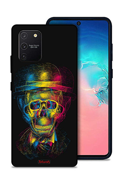 Tolwak غطاء حماية لهاتف Samsung Galaxy S10 Lite بتصميم جمجمة وقبعة ملونة وفن ...