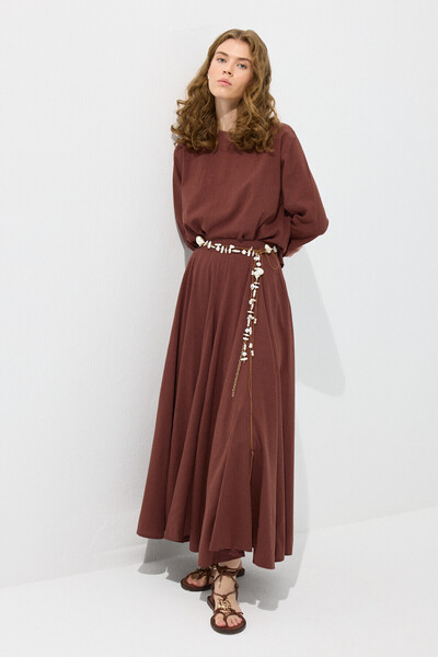 KUAD تنورة قطنية من النحاس