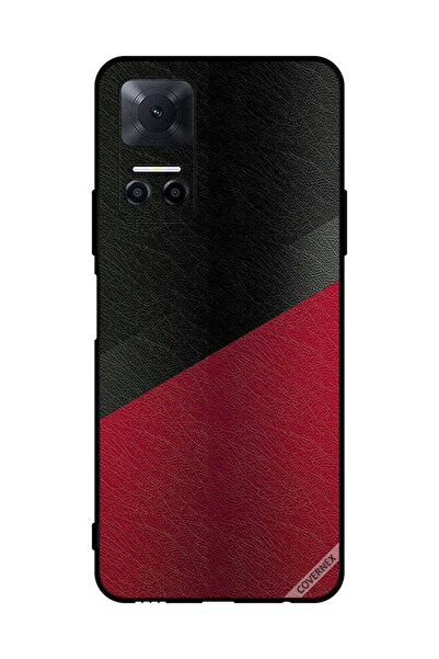 Covernex غطاء حماية لهاتف Honor Play6T بنمط جلدي أسود وأحمر