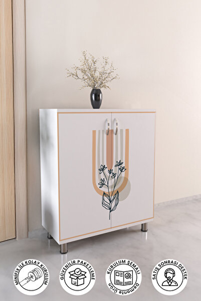 hediye kapında Nadide Çiçek 4 Raflı Çok Amaçlı Ayakkabı Dolabı Antre Hol Ayak...