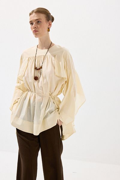 KUAD Butter Draped Sleeve Voile Tunic