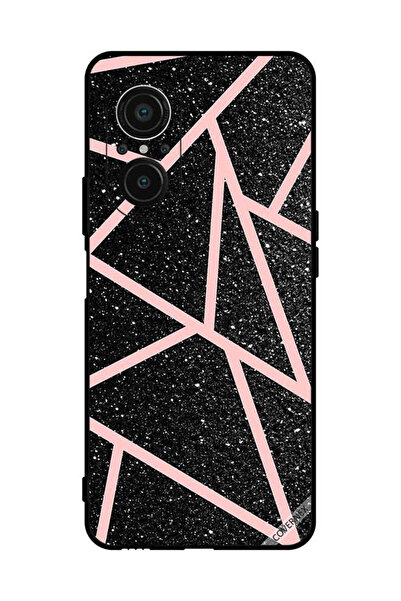 Covernex غطاء حماية لهاتف هواوي نوفا 9 إس إي 5 جي أسود لامع بنقشة مسارات وردي...