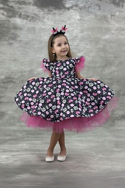 Minigimin Cicileri Tutu Krm Heart Printed Crown Βραδινό Φόρεμα Κοριτσίστικο - Μωβ