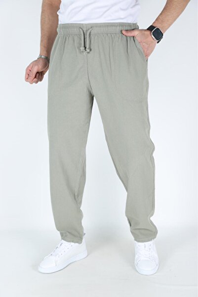 MYRAB DENİM Men's Linen Look Loose Fit Comfortable Fit Pants