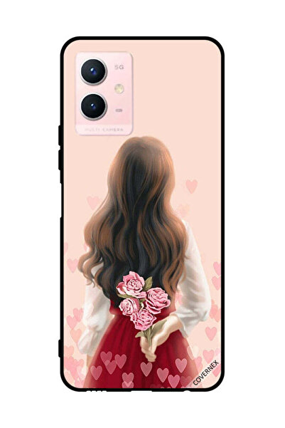 Covernex غطاء حماية لهاتف فيفو Y33s 5G فتاة تخفي الزهور