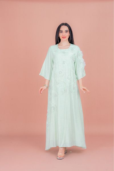 IKKXA Floral Embroidered Jalabiya