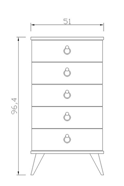 Demopa DMP-105 Komodin Beyaz/Siyah