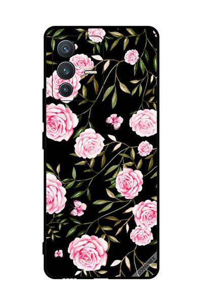 Covernex غطاء حماية لهاتف فيفو V23 5G بنقشة ورود وردية في باقات من الأوراق ال...