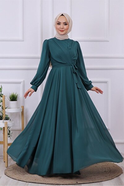 dubai showroom ŞİFON KRUVAZE ELBİSE