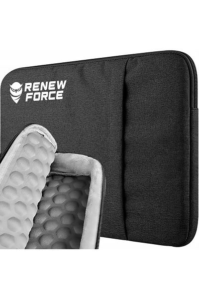 NewEvo Laptop case, polyester, with shockproof sponge, 39cm x 30cm x 2cm, zipper, 14"-15.6", Black
