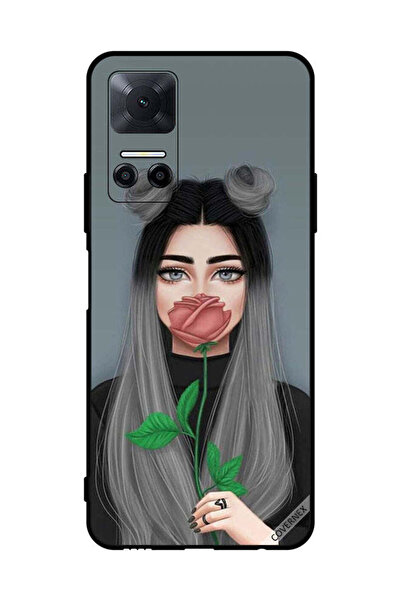 Covernex غطاء حماية لهاتف Honor Play6T بطبعة فتاة لطيفة تخفي فمها على شكل ورد...