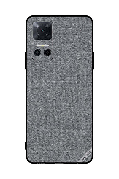 Covernex غطاء حماية لهاتف Honor Play6T بنمط قماش رمادي