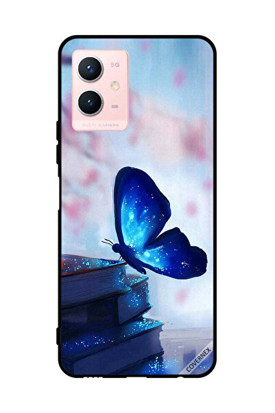 Covernex Protective Case Cover For vivo Y33s 5G Dark Blue Butterfly On Books