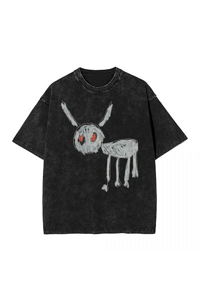 Touz Moda Κωδικός Trend Drake - For All the Dogs Τυπωμένο πλενόμενο Vintage Unisex Oversize T-Shirt