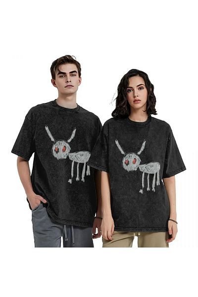 Touz Moda Κωδικός Trend Drake - For All the Dogs Τυπωμένο πλενόμενο Vintage Unisex Oversize T-Shirt
