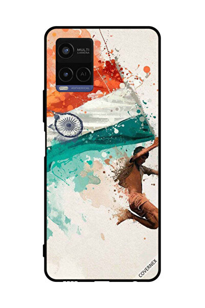 Covernex غطاء حماية لهاتف فيفو Y21 يحمل علم الهند أثناء الطيران