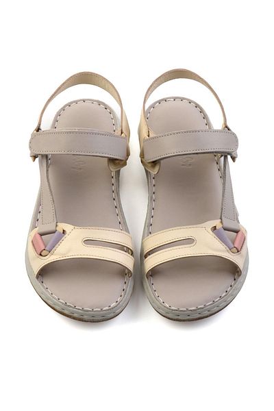 Bambi Beige Multicolor Leather Women's Sandals K05281079003
